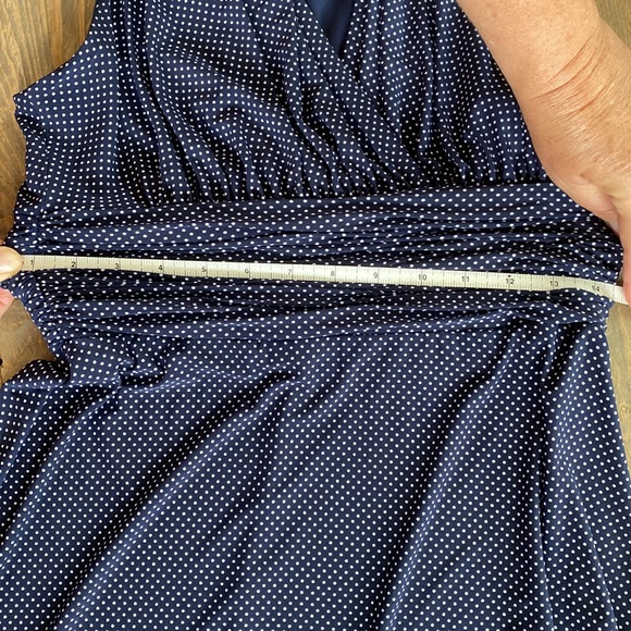 EUC EVAN PICONE DRESS RACERBACK POLKA DOT NAVY WHITE - Picture 8 of 10